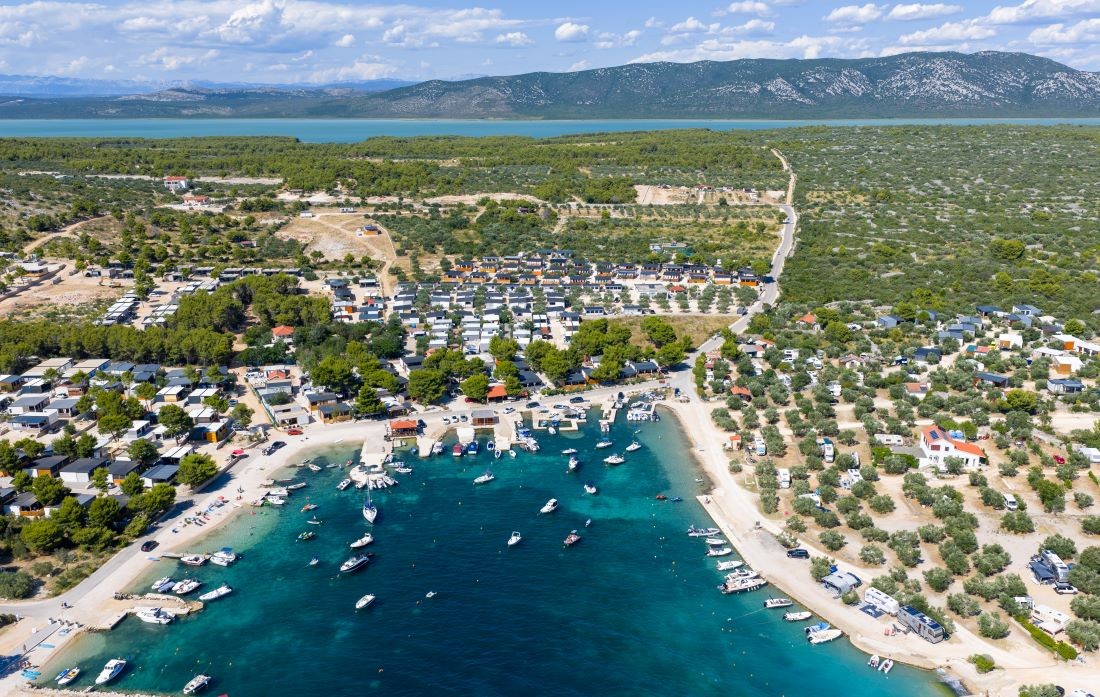 360° Aufnahme vom Campground Dalmatino in Drage, Kroatien - Ihr Urlaubsort an der dalmatinischen Küste